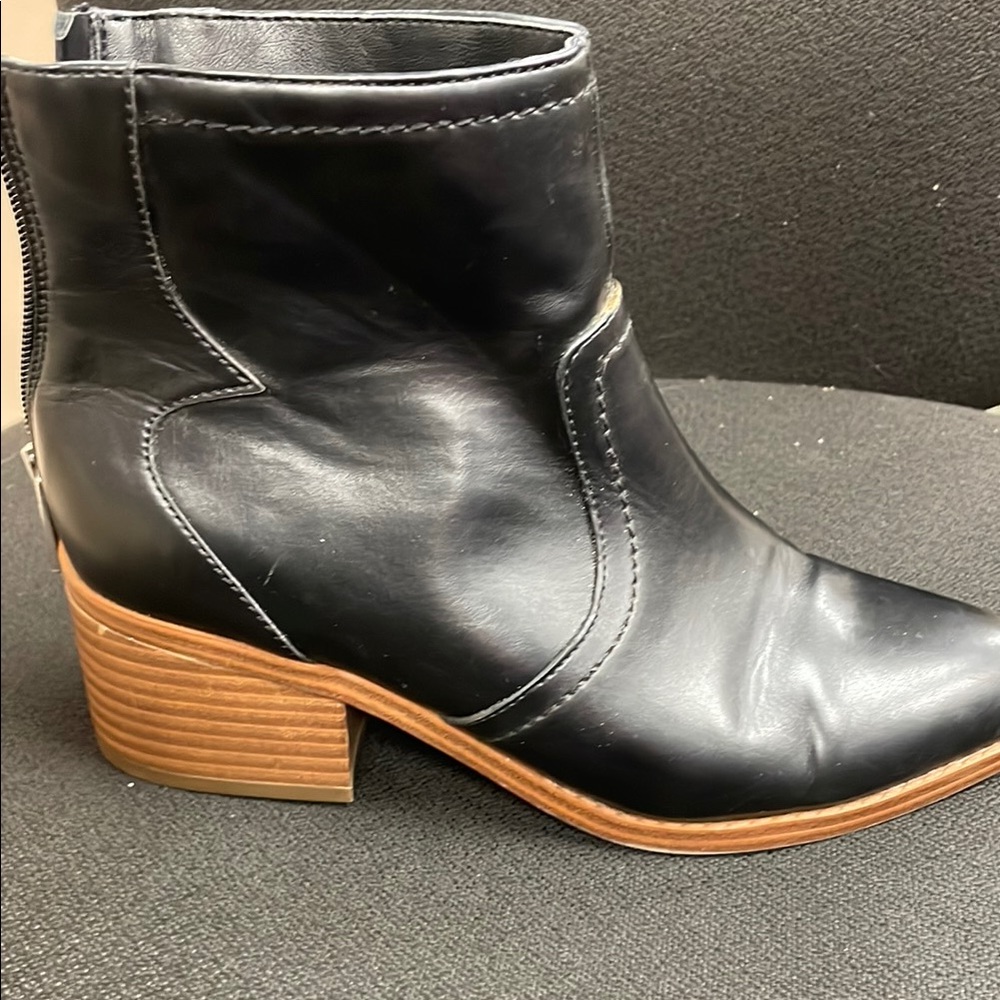 Elegant Black Leather Ankle Booties
